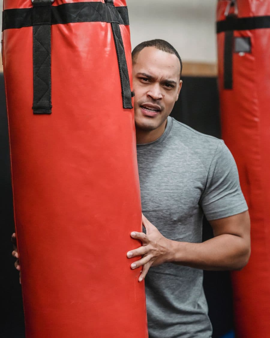 Man focused during a gym training session