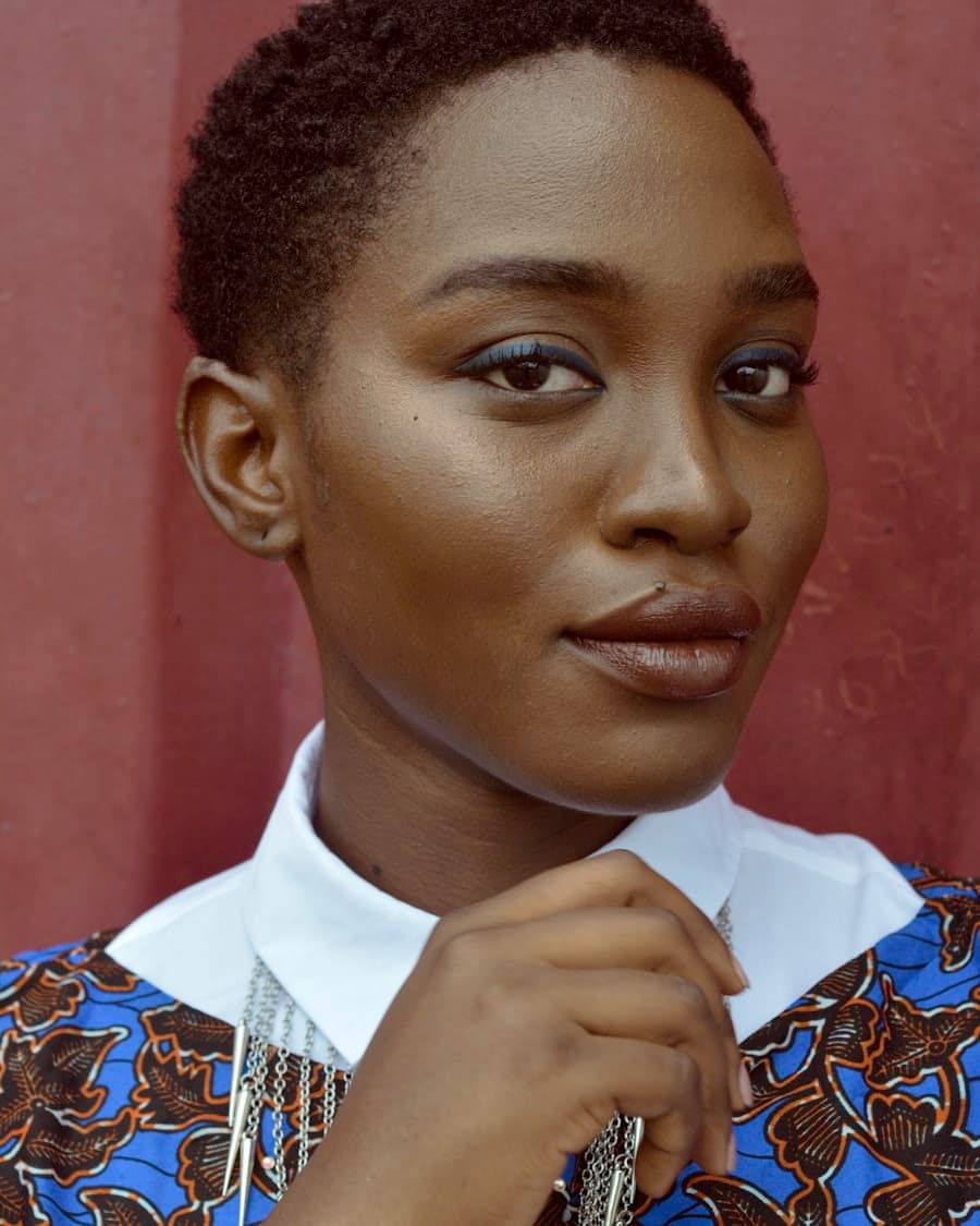 Black woman in a calm, centered moment
