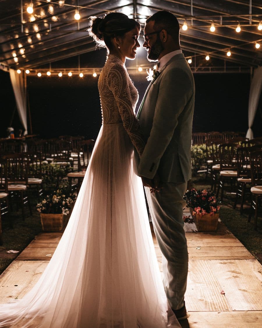 Couple preparing for their future together at their wedding